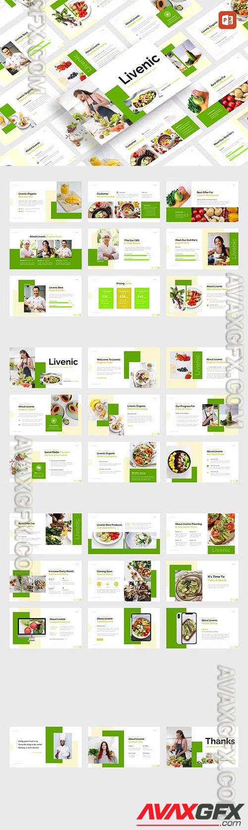 Liveni - Organic Food Powerpoint, Keynote and Google Slides Template