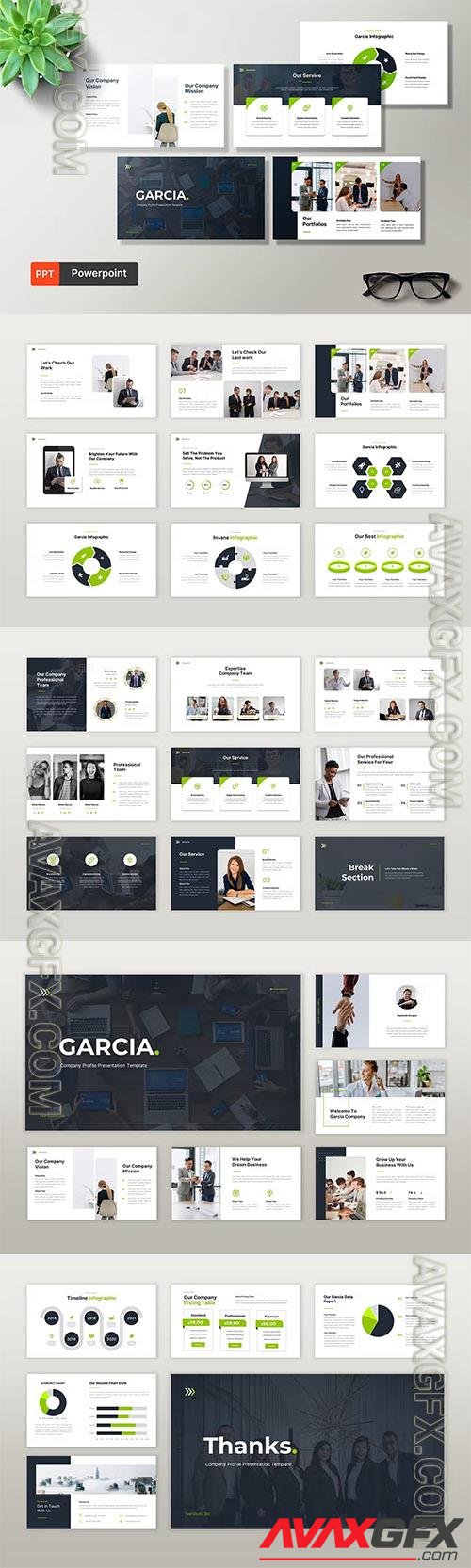 Garcia Company Profile Powerpoint, Keynote and Google Slides Template