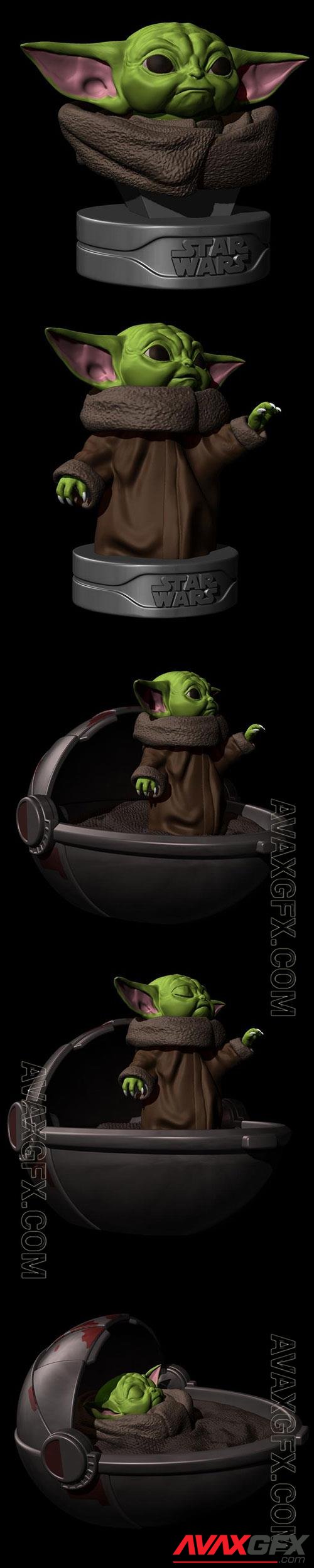 3D Print Models Baby Yoda Pack