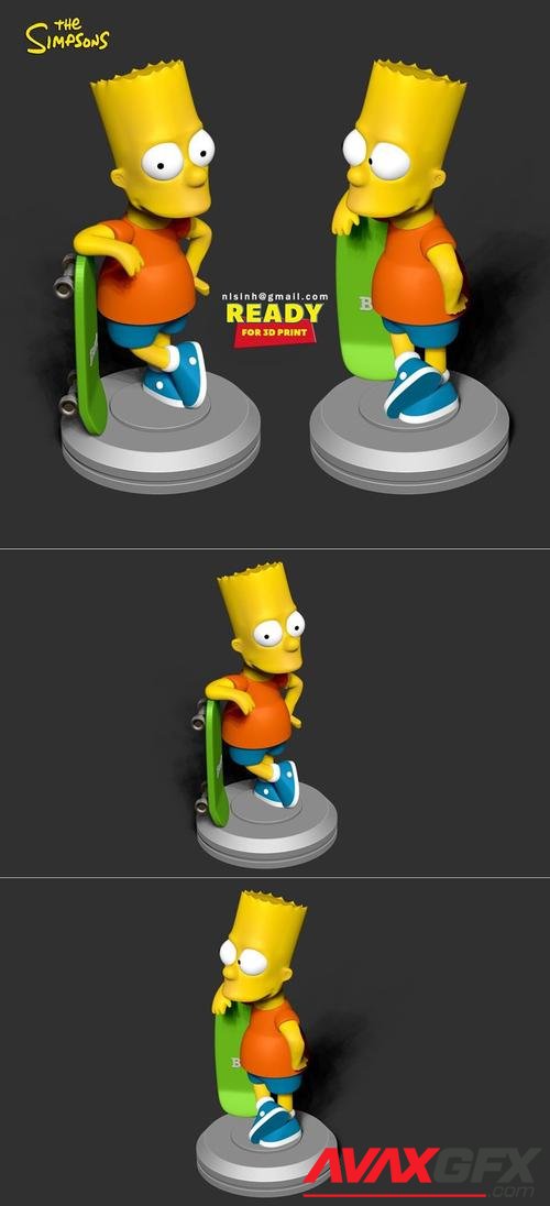 Bart Skateboarding – 3D Print