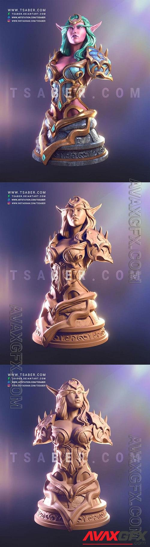 3D Print Models Night Elf Hunter Bust