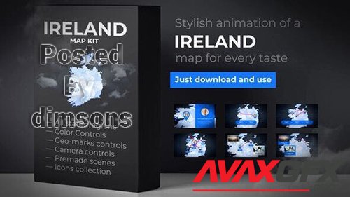 Videohive - Ireland Map - Ireland Animated Map Kit 24222961
