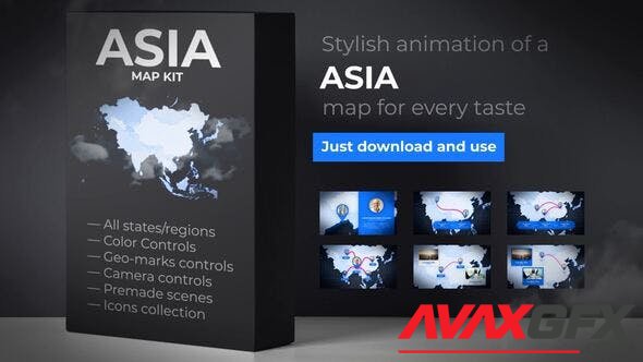 Videohive - Map of Asia with Countries - Asia Map Kit 24373281