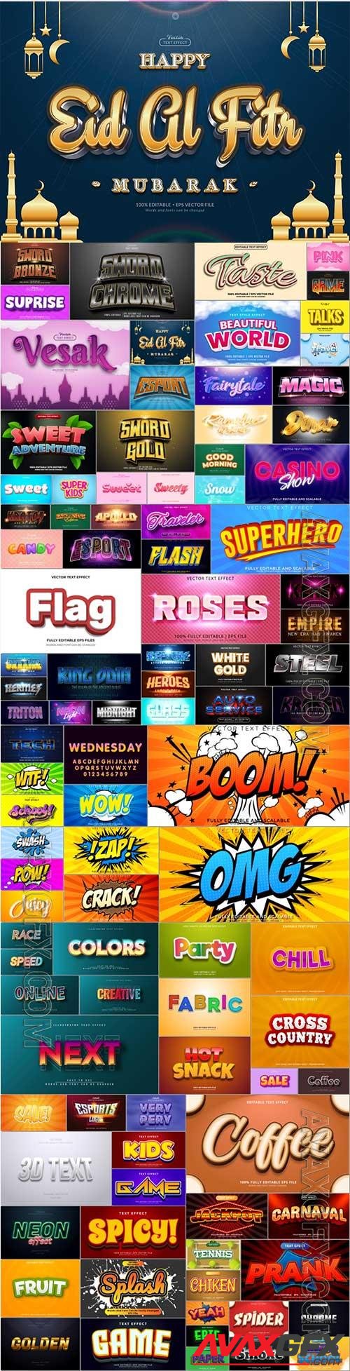 100 Bundle text style effect vector vol 44