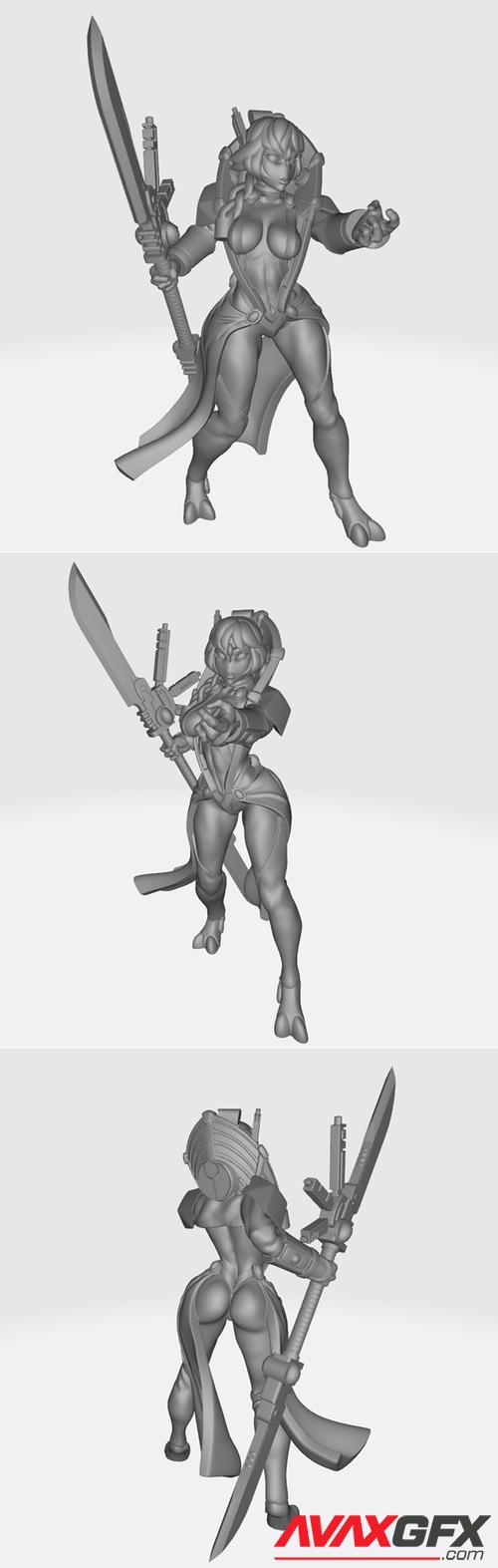 Armed half girl – 3D Print