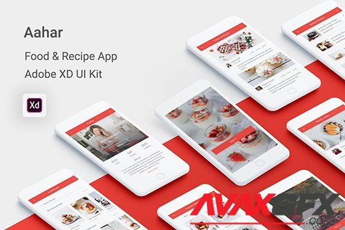 Aahar - Food & Recipe UI Kit for Adobe XD
