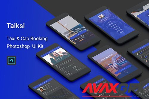 Taiksi - Taxi & Cab Booking Photoshop UI Kit