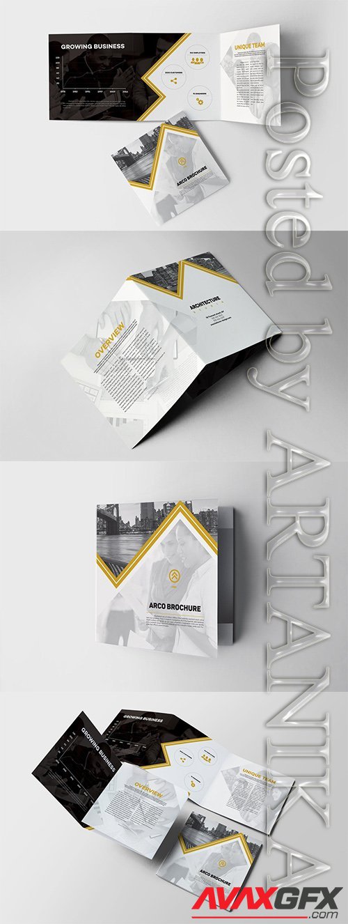 Arco Square Trifold Indesign Brochure