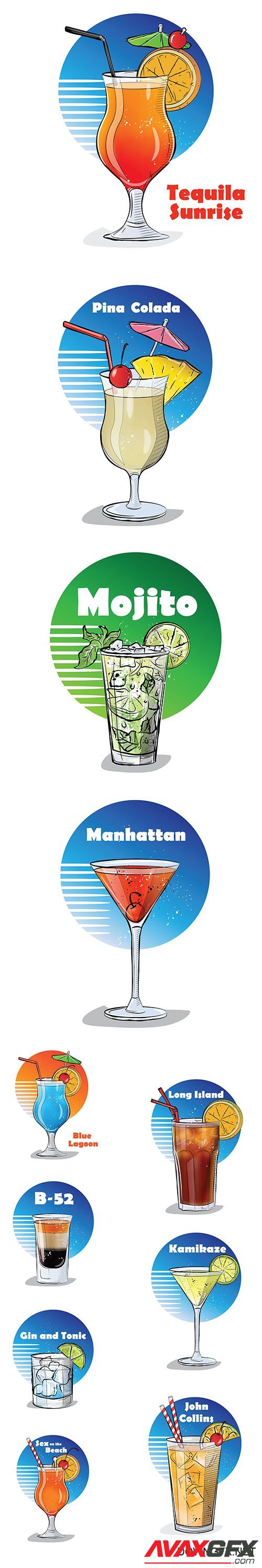 Hand-Drawn Illustration Cocktail Set