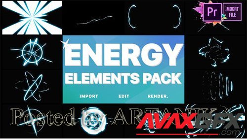 VH - Cartoon Energy Elements Pack | Premiere Pro MOGRT 25029389