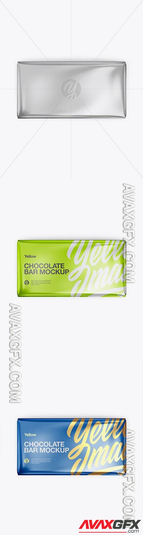 Glossy Metallic Chocolate Bar Mockup Top View 45931 TIF