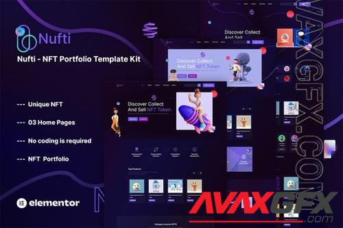 Nufti - NFT Collections Elementor Template Kit 37628153