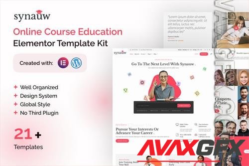 Synauw Online Course Education Elementor Template Kit 37584854
