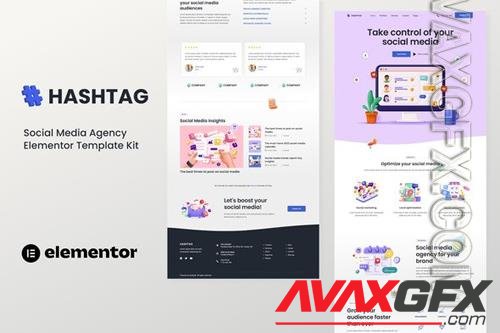 Hashtag - Social Media Agency Elementor Template Kit 37669181