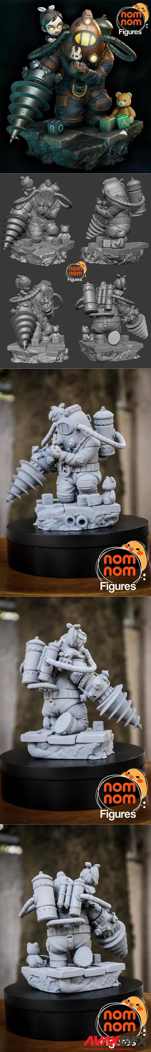 Chibi Big Daddy and Little Sister from Bioshock – 3D Print