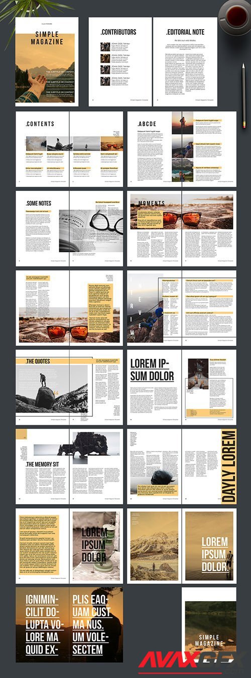 Magazine Layout with Tan Accents 242172436