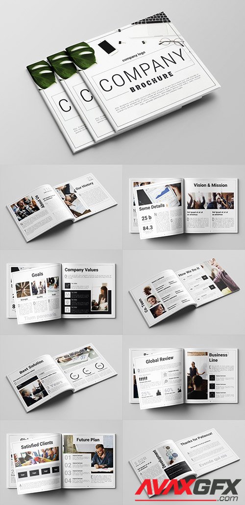 Company Profile Layout with Gray Accents 270864741