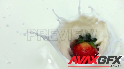 MotionArray - Strawberry Falling Into Milky Cream 226774