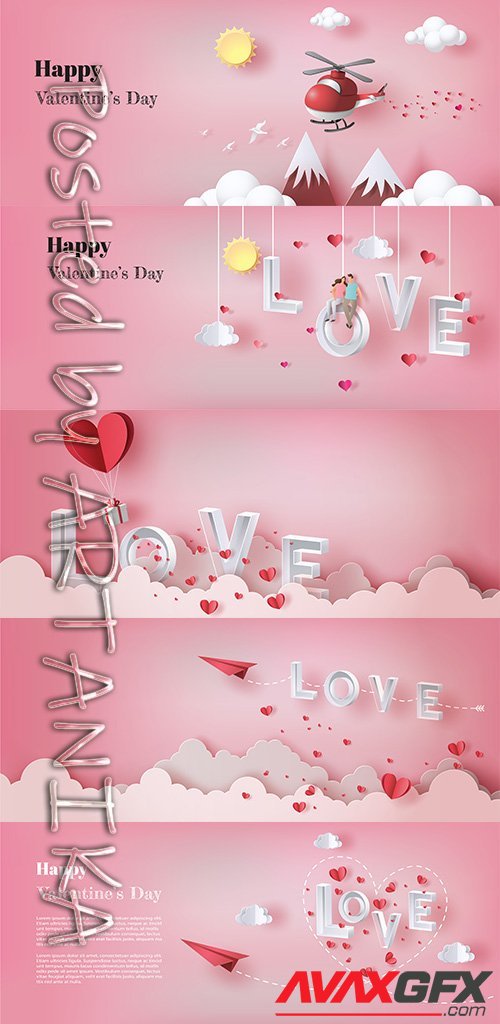 Happy Valentines Day Illustrations Vector Set