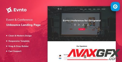 ThemeForest - Evnto v1.0 - Event & Conference Unbounce Landing Page Template - 23563066