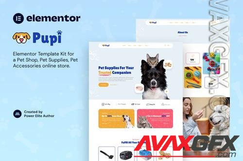 TF - Pupi - Pet Shop & Pet Supplies Elementor Template Kit 37317634
