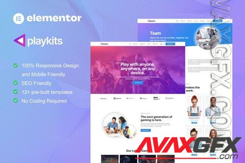TF Playkits - Video Game Publisher & Shop Elementor Template Kit 37189794