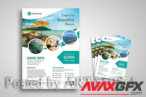 Travel and Vacation Promo PSD and AI Flyer