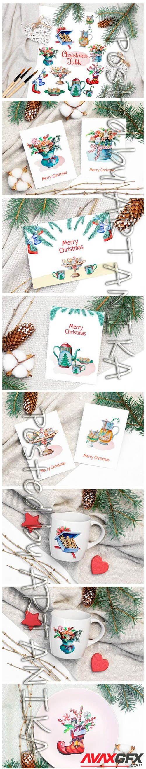 Christmas Watercolor Food Decoration PNG 2023494