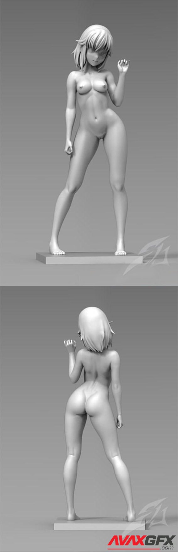 Cubebrush Sexy Girl Anime Figuer 3D Print