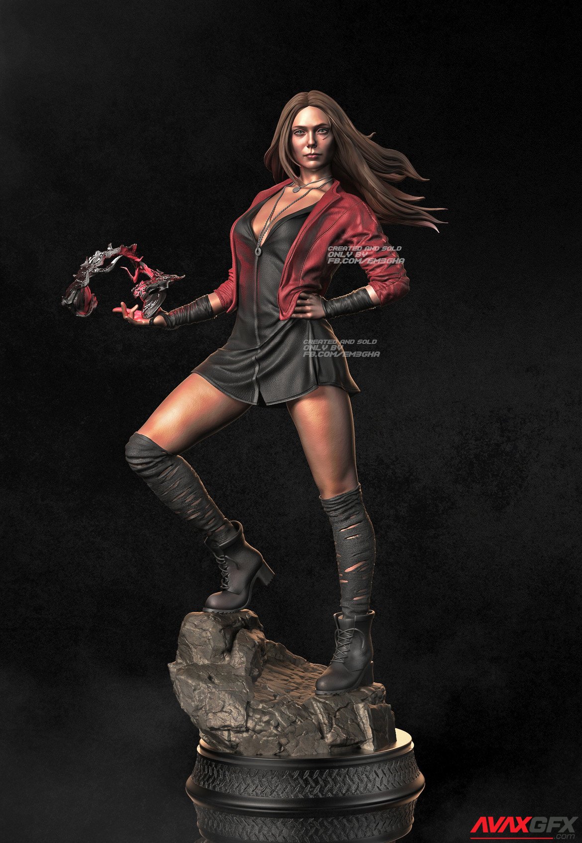 Elizabeth Olsen Wanda Maximoff 3D Print