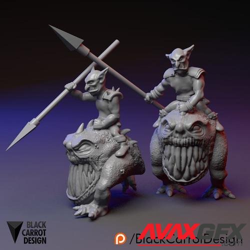 Black Carrot - Goblin on Gnaw Beast – 3D Print