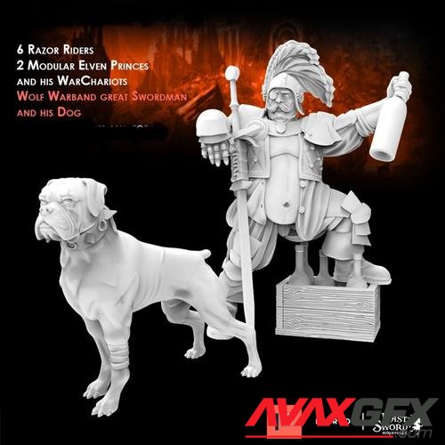 Wolf Warband Great Swordman and His Dog – 3D Print