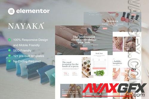 TF Nayaka - Nail Salon & Beauty Care Elementor Template Kit 37779055