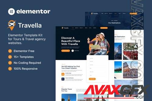 TF Travella - Tours & Travel Agency Elementor Template Kit 37116471