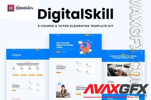 TF DigitalSkill - E-course & Online Tutorials Elementor Pro Template Kit 37867503