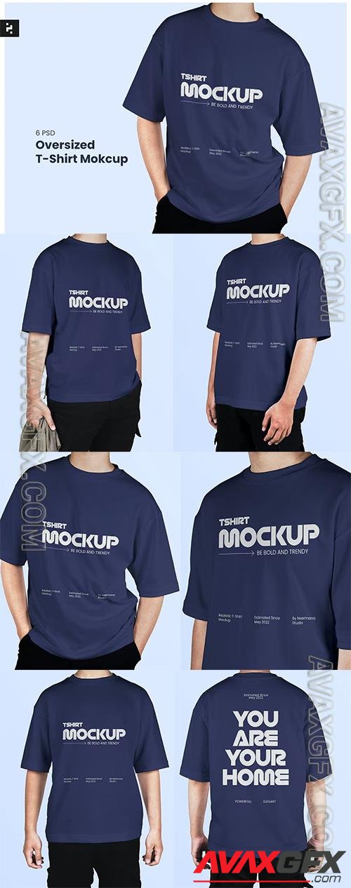 Oversized T-Shirt Mockup Pack With Model