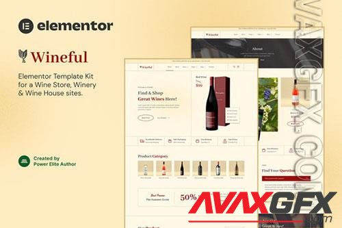 TF Wineful - Wine Store & Winery Elementor Template Kit Elementor 2.8.x, 2.9.x,3.0.x, 3.1.x 37930225