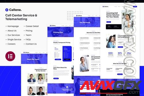 TF Callene Call Center Service & Telemarketing Elementor Template Kit 36807445