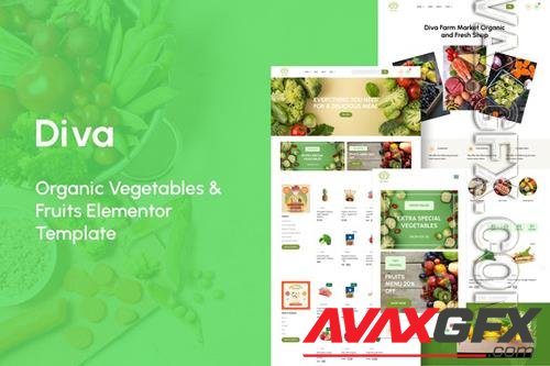 TF Diva - Organic Vegetables & Fruits Elementor Template Kit 36832339