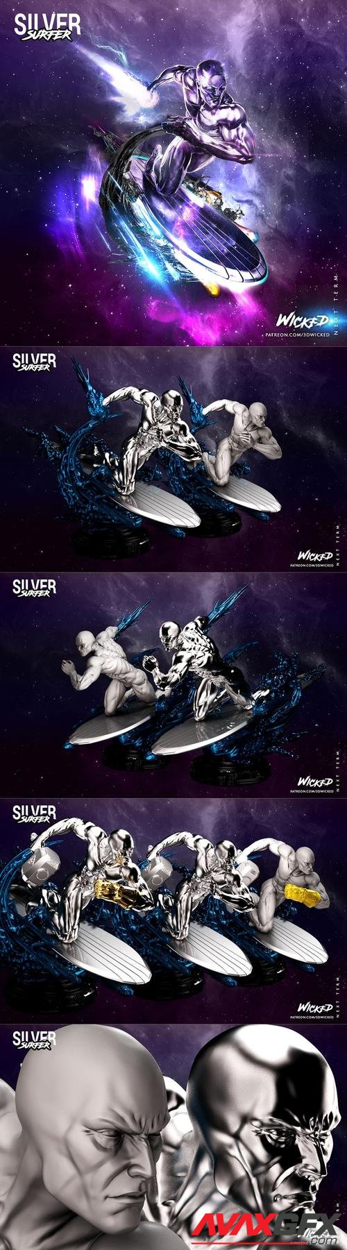 Wicked - Silver Surfer Sculpture – 3D Print