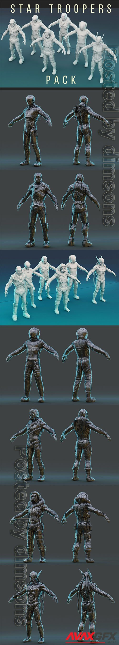 Star Trooper Pack 3D model