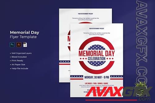 Memorial Day Flyer Template