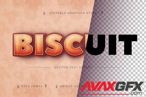 Biscuit - Editable Text Effect - 7243617