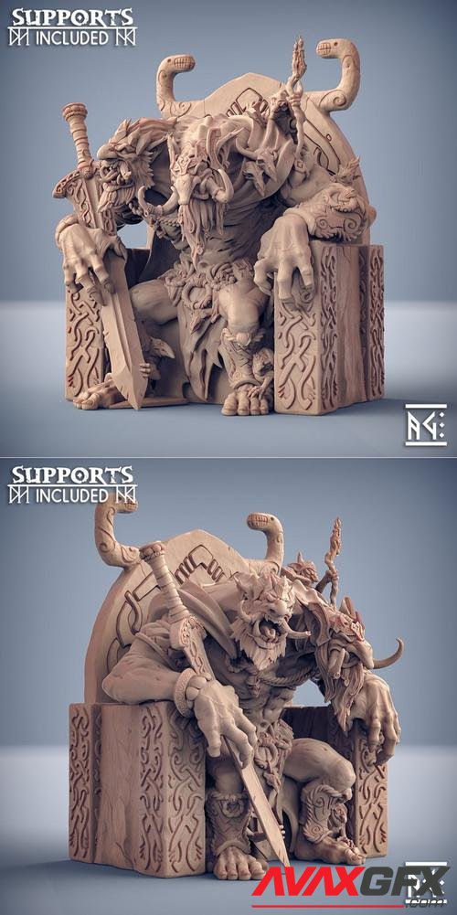 Trollking Drungvandel on his Throne – 3D Print