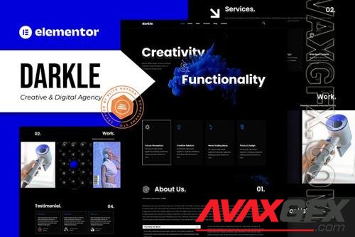 TF Darkle - Creative & Digital Agency Elementor Template Kit 37932554