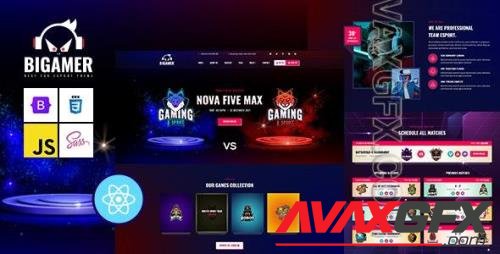 Bigamer - eSports And Gaming Tournaments React Js Template 37954286