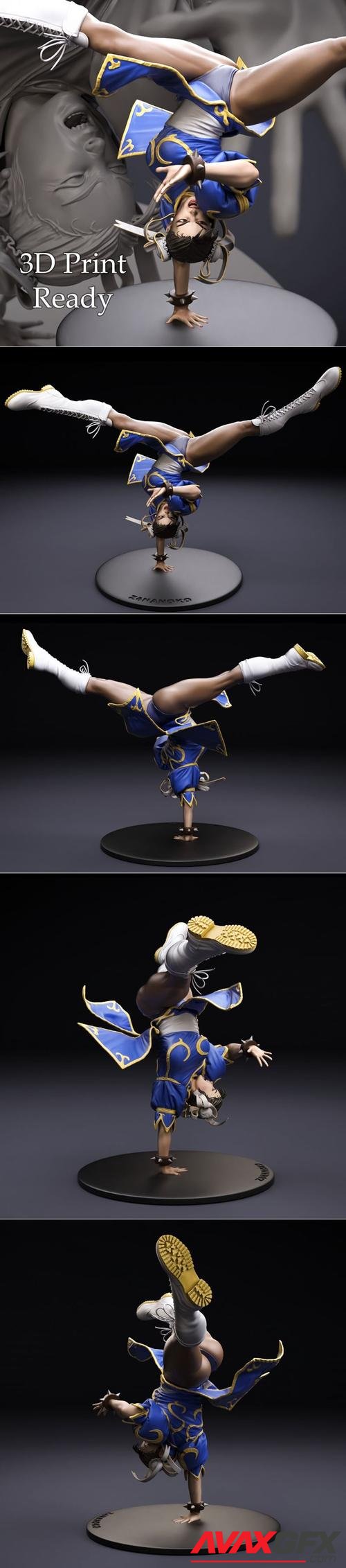 Chun-Li Spinning Bird Kick Fan Art – 3D Print