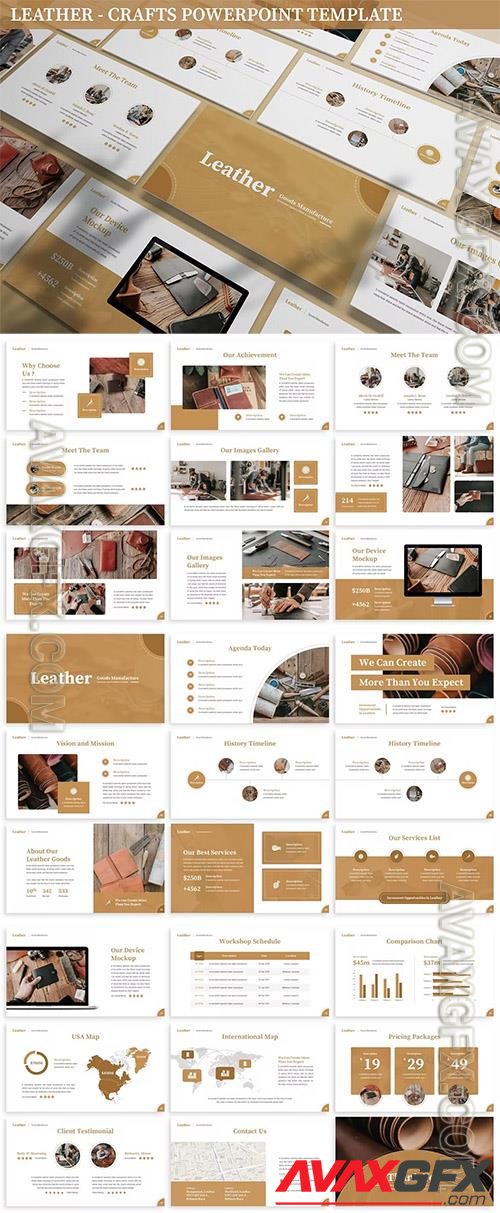 Leather - Crafts Powerpoint Template Q8UCY5C