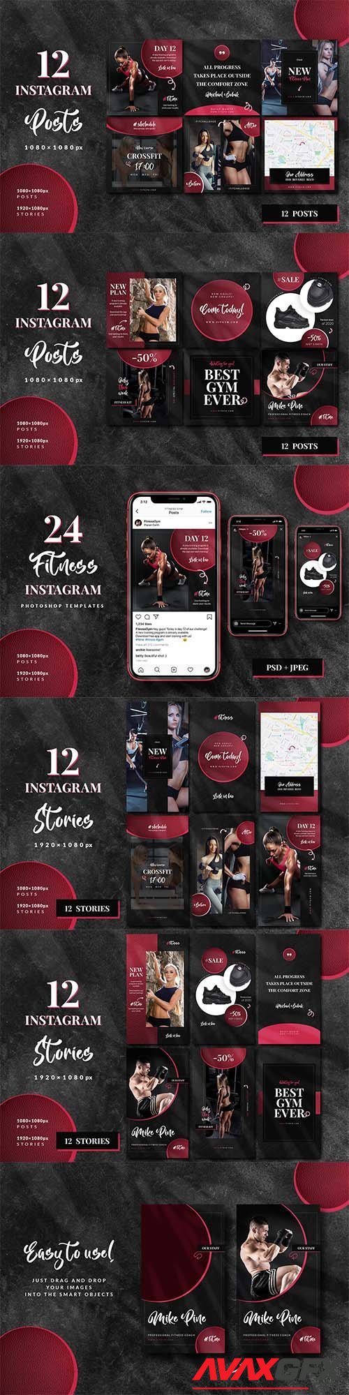 Fitness & Gym Instagram Stories + Posts