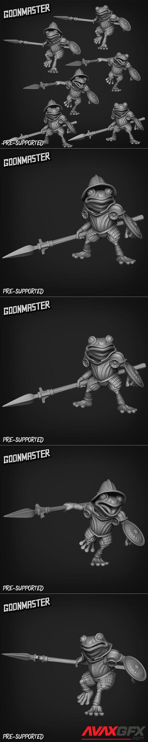 Goon Master Games - Sacred Swamp - Frog Spearmen – 3D Print